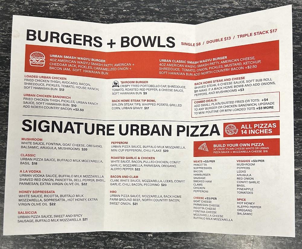 Urban Pizza Urban Diner Wagyu Burger